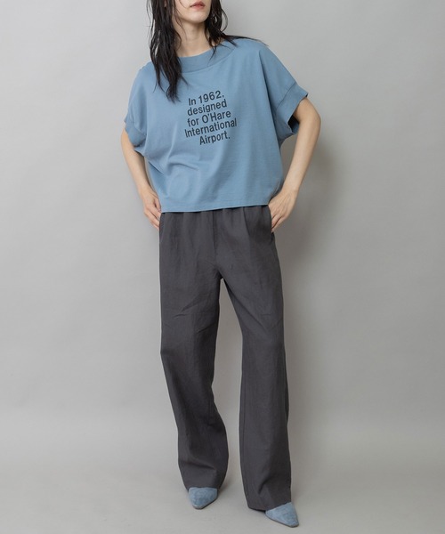 Munich（ミューニック）の「コットンジャージロゴプリントTシャツ（Tシャツ/カットソー・レディース・ホワイト/ブルーグレー/チャコールグレー・FREE）」の9枚目の写真