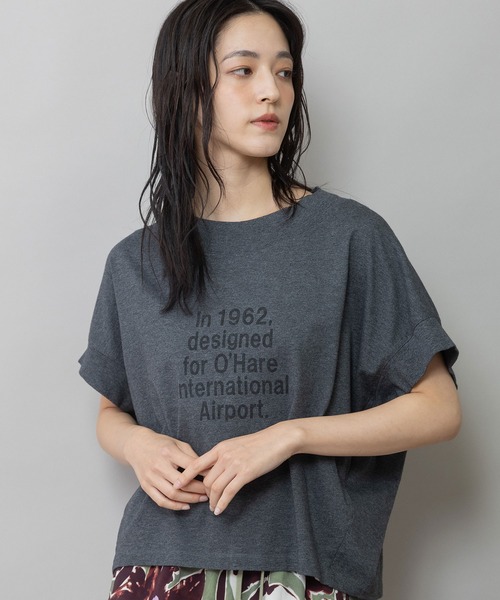 Munich（ミューニック）の「コットンジャージロゴプリントTシャツ（Tシャツ/カットソー・レディース・ホワイト/ブルーグレー/チャコールグレー・FREE）」の10枚目の写真