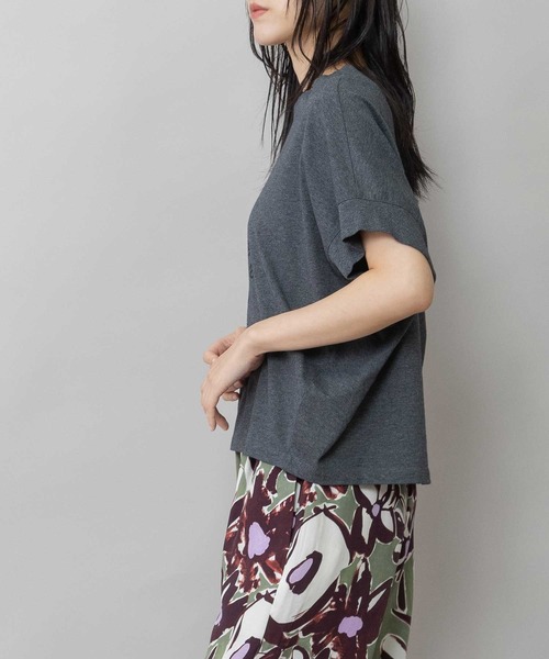 Munich（ミューニック）の「コットンジャージロゴプリントTシャツ（Tシャツ/カットソー・レディース・ホワイト/ブルーグレー/チャコールグレー・FREE）」の11枚目の写真