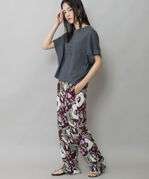 Munich（ミューニック）の「コットンジャージロゴプリントTシャツ（Tシャツ/カットソー・レディース・ホワイト/ブルーグレー/チャコールグレー・FREE）」の14枚目の写真