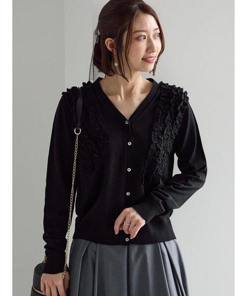 セール】フリルVネックカーディガン（カーディガン/ボレロ）｜Te