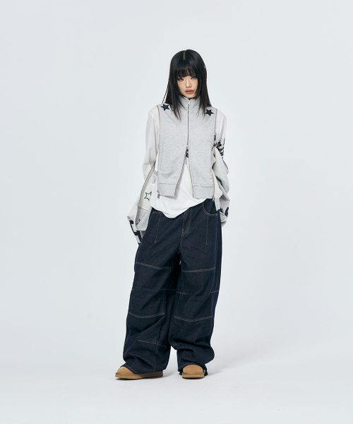 SCHISM INDUCING（スキズムインデューシング）の「3D TRUE BAGGY JEANS NAVY（デニムパンツ・レディース・その他・MEDIUM/LARGE）」の6枚目の写真
