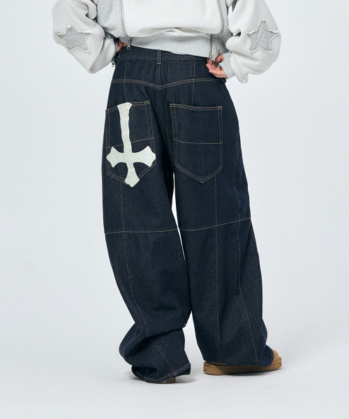 SCHISM INDUCING（スキズムインデューシング）の「3D TRUE BAGGY JEANS NAVY（デニムパンツ・レディース・その他・MEDIUM/LARGE）」の8枚目の写真