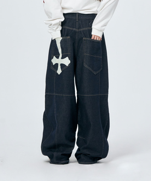 SCHISM INDUCING（スキズムインデューシング）の「3D TRUE BAGGY JEANS NAVY（デニムパンツ・レディース・その他・MEDIUM/LARGE）」の16枚目の写真