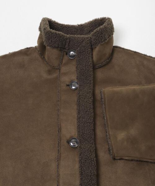SENSE OF PLACE by URBAN RESEARCH（センスオブプレイスバイアーバンリサーチ）の「フェイクムートンスタンドジャケット（ムートンコート・レディース・ブラウン/アイボリー/チャコールグレー・ONE）」の10枚目の写真