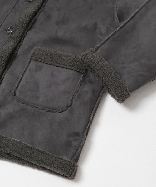 SENSE OF PLACE by URBAN RESEARCH（センスオブプレイスバイアーバンリサーチ）の「フェイクムートンスタンドジャケット（ムートンコート・レディース・ブラウン/アイボリー/チャコールグレー・ONE）」の16枚目の写真