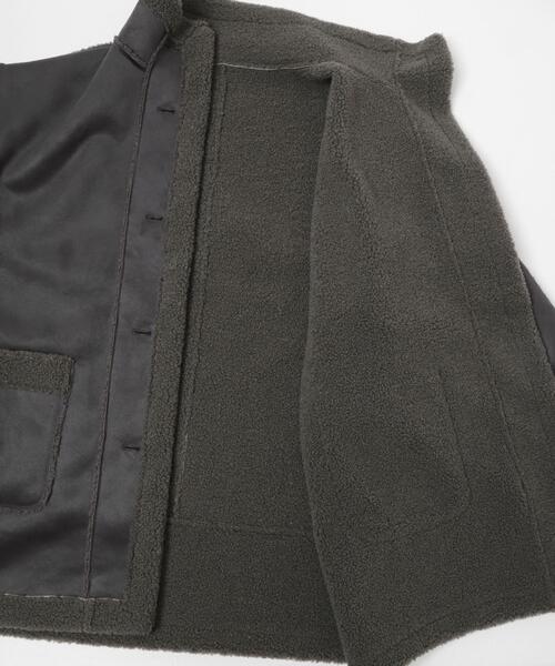 SENSE OF PLACE by URBAN RESEARCH（センスオブプレイスバイアーバンリサーチ）の「フェイクムートンスタンドジャケット（ムートンコート・レディース・ブラウン/アイボリー/チャコールグレー・ONE）」の17枚目の写真