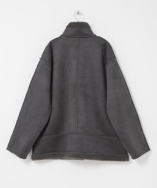 SENSE OF PLACE by URBAN RESEARCH（センスオブプレイスバイアーバンリサーチ）の「フェイクムートンスタンドジャケット（ムートンコート・レディース・ブラウン/アイボリー/チャコールグレー・ONE）」の18枚目の写真