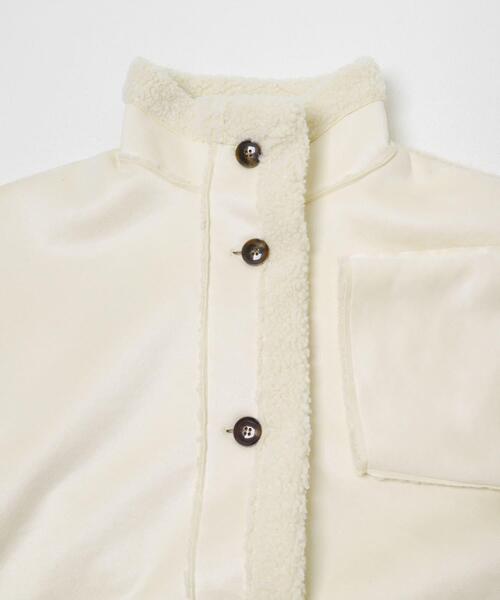 SENSE OF PLACE by URBAN RESEARCH（センスオブプレイスバイアーバンリサーチ）の「フェイクムートンスタンドジャケット（ムートンコート・レディース・ブラウン/アイボリー/チャコールグレー・ONE）」の4枚目の写真