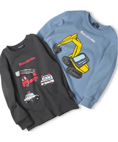 Moujonjon（ムージョンジョン）の「【WEB限定】働く車裏毛トレーナー（スウェット・キッズ・ブルー/スミクロ・90/95/100/110/120）」の6枚目の写真