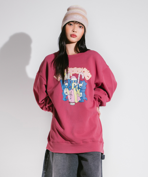 LMCの「SURPRISE BEAR SWEATSHIRT dark pink(スウェット・レディース・その他・L/XL)」の1枚目の写真