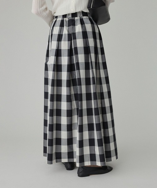 BABYLONE(バビロン)の「チェックシャンタンスカート(スカート・レディース・ブラック・34inch/36inch)」の3枚目の写真