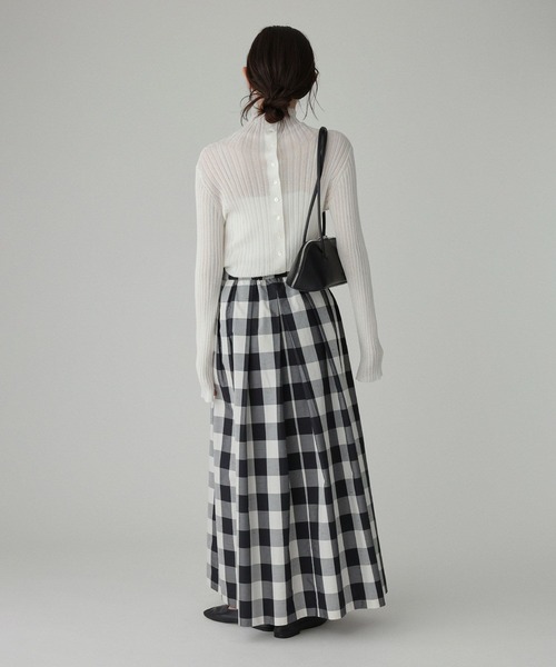 BABYLONE(バビロン)の「チェックシャンタンスカート(スカート・レディース・ブラック・34inch/36inch)」の7枚目の写真