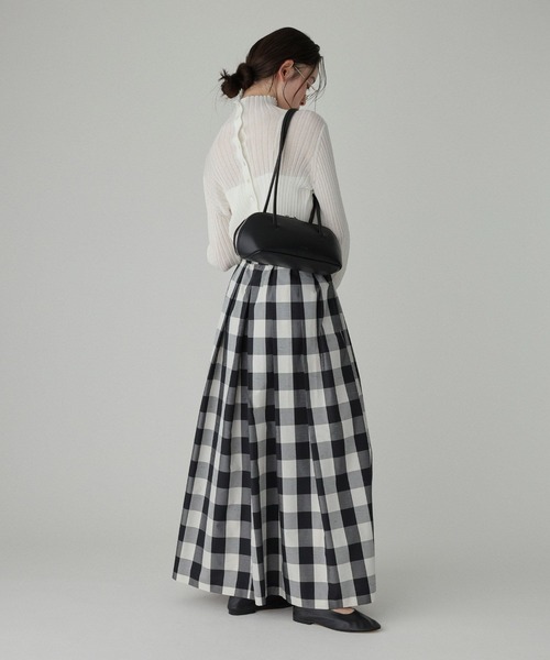 BABYLONE(バビロン)の「チェックシャンタンスカート(スカート・レディース・ブラック・34inch/36inch)」の8枚目の写真