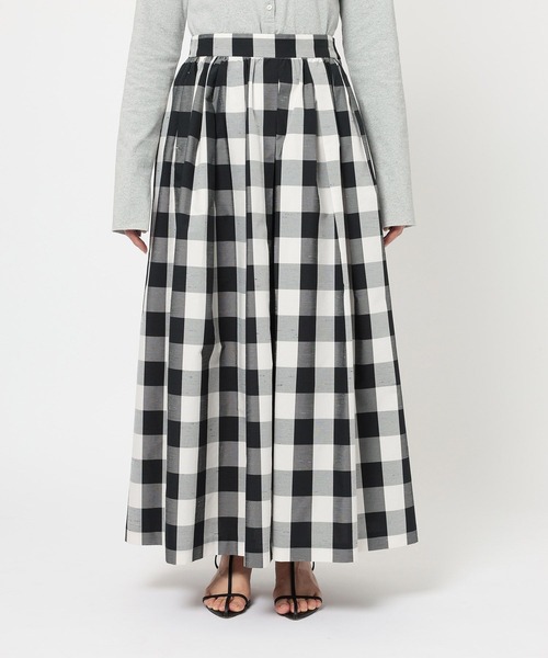 BABYLONE(バビロン)の「チェックシャンタンスカート(スカート・レディース・ブラック・34inch/36inch)」の9枚目の写真