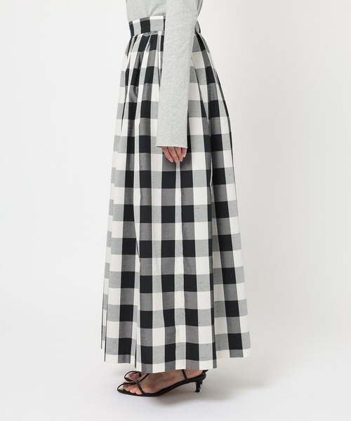 BABYLONE(バビロン)の「チェックシャンタンスカート(スカート・レディース・ブラック・34inch/36inch)」の10枚目の写真