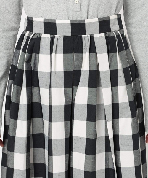BABYLONE(バビロン)の「チェックシャンタンスカート(スカート・レディース・ブラック・34inch/36inch)」の13枚目の写真