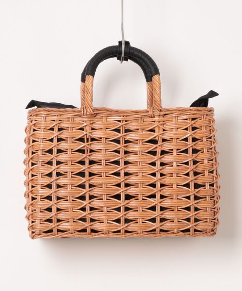 The Bagmati(ザバグマティ)の「【The Bagmati/ザバグマティ】レザーハンドル スクエア かごバッグ(かごバッグ・レディース・ベージュ×ブラック/ナチュラル・FREE)」の7枚目の写真