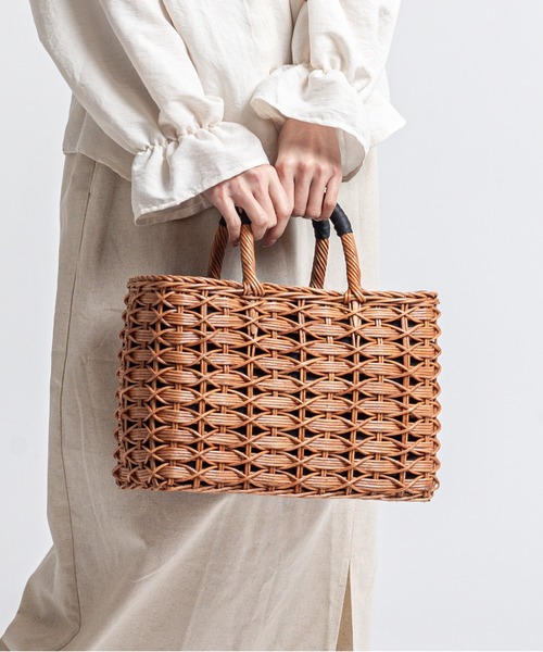 The Bagmati(ザバグマティ)の「【The Bagmati/ザバグマティ】レザーハンドル スクエア かごバッグ(かごバッグ・レディース・ベージュ×ブラック/ナチュラル・FREE)」の12枚目の写真