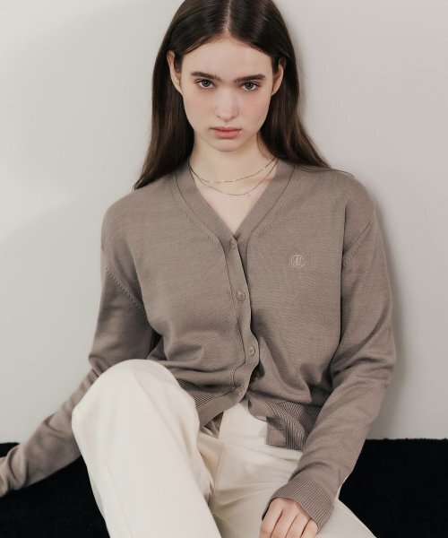 HARDCORE HAPPINESS(ハードコアハピネス)の「V NECK SYMBOL CARDIGAN_BEIGE GREY(カーディガン/ボレロ・レディース・その他・FREE)」の6枚目の写真