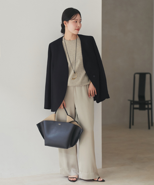 plage(プラージュ)の「Collarless ジャケット(ノーカラージャケット・レディース・ホワイト/ブラック・36/38)」の20枚目の写真