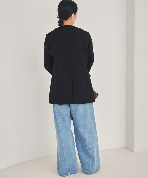 plage(プラージュ)の「Collarless ジャケット(ノーカラージャケット・レディース・ホワイト/ブラック・36/38)」の15枚目の写真