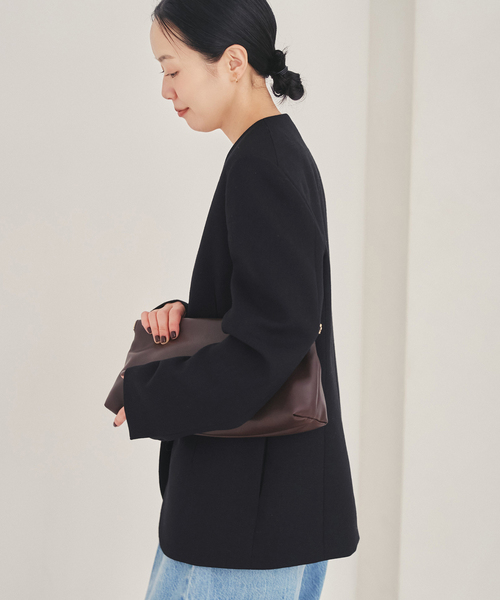 plage(プラージュ)の「Collarless ジャケット(ノーカラージャケット・レディース・ホワイト/ブラック・36/38)」の18枚目の写真