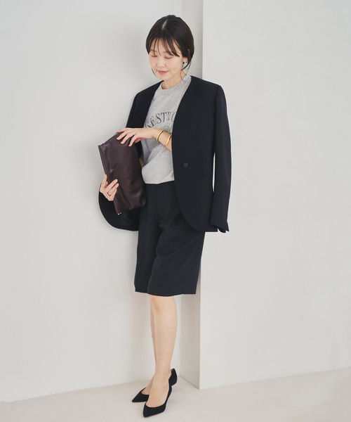 plage(プラージュ)の「Collarless ジャケット(ノーカラージャケット・レディース・ホワイト/ブラック・36/38)」の21枚目の写真