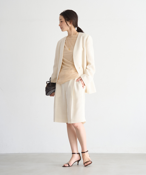 plage（プラージュ）の「Collarless ジャケット（ノーカラージャケット・レディース・ホワイト/ブラック・36/38）」の20枚目の写真