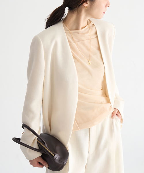 plage（プラージュ）の「Collarless ジャケット（ノーカラージャケット・レディース・ホワイト/ブラック・36/38）」の22枚目の写真