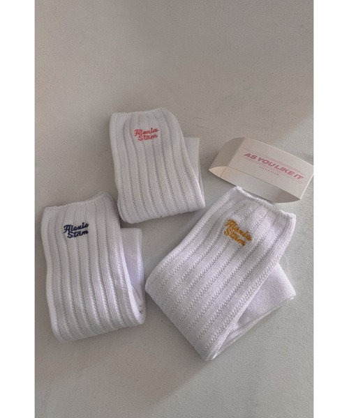 ALEXIA STAM（アリシアスタン）の「Wellness Logo Sock Sets White/ ウェルネス 靴下3足セット（ソックス/靴下・レディース・ホワイト・FREE）」の12枚目の写真