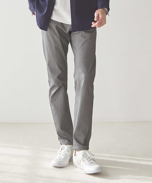 UNION STATION(ユニオンステーション)の「ハイパーストレッチヘリンボンパンツ<スーパーストレッチ・ハンドウォッシャブル>(その他パンツ・メンズ・サックスブルー/ライトグレー/ホワイト/ブラック/ネイビー/ベージュ/チャコールグレー・LL/M/S/L)」の1枚目の写真