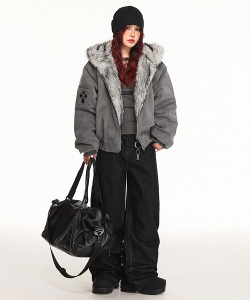 mushwear(マッシュウェア)の「フェイクファーフーデッドボリュームブルゾン(ブルゾン・メンズ・グレー・X-LARGE/LARGE/MEDIUM)」の5枚目の写真