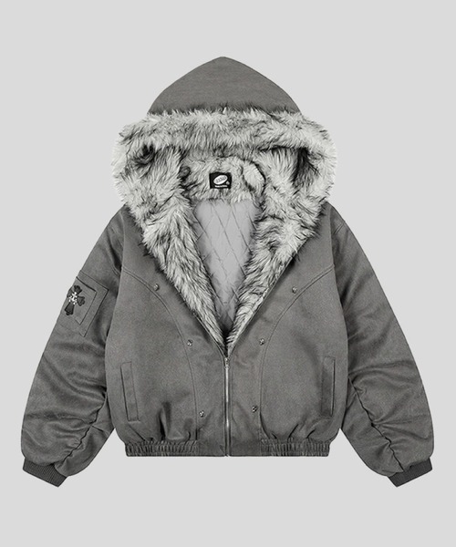 mushwear(マッシュウェア)の「フェイクファーフーデッドボリュームブルゾン(ブルゾン・メンズ・グレー・X-LARGE/LARGE/MEDIUM)」の7枚目の写真