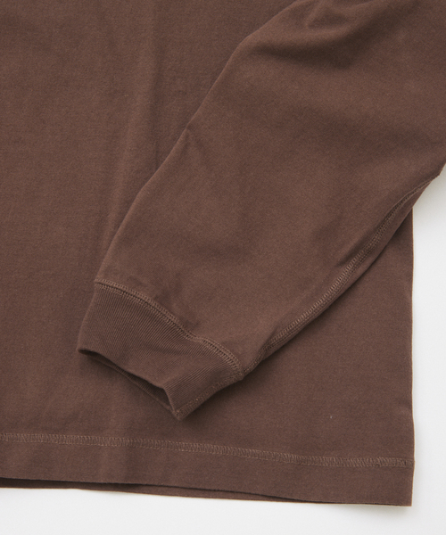 Healthknit（ヘルスニット）の「Health knit / ヘルスニット 別注 ヘンリー ネックロンT（Tシャツ/カットソー・メンズ・グレー/ブラック/ブラウン/ホワイト・LARGE/MEDIUM）」の6枚目の写真