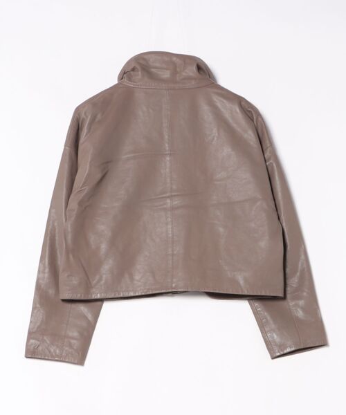 ALLSAINTS(オールセインツ)の「RYDER FUNNEL NECK LEATHER JACKET | ライダー ファンネル ネック レザー ジャケット(その他アウター・レディース・ブラウン系その他・S/M/L/XS)」の9枚目の写真