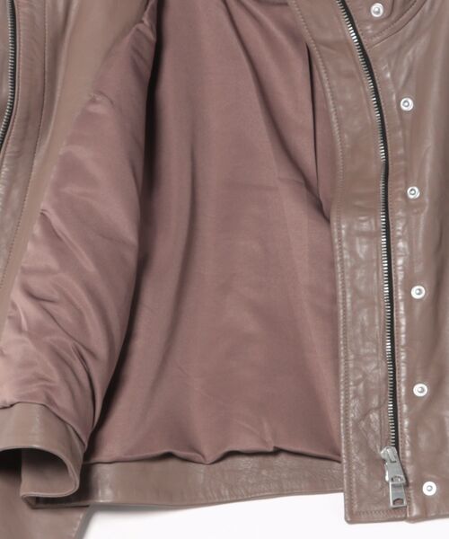ALLSAINTS(オールセインツ)の「RYDER FUNNEL NECK LEATHER JACKET | ライダー ファンネル ネック レザー ジャケット(その他アウター・レディース・ブラウン系その他・S/M/L/XS)」の10枚目の写真