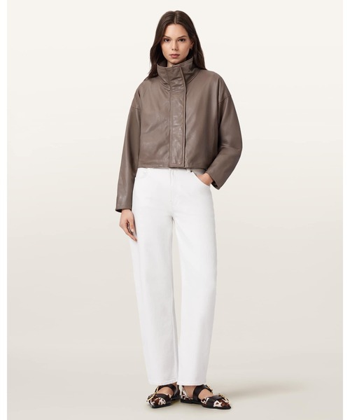 ALLSAINTS(オールセインツ)の「RYDER FUNNEL NECK LEATHER JACKET | ライダー ファンネル ネック レザー ジャケット(その他アウター・レディース・ブラウン系その他・S/M/L/XS)」の3枚目の写真