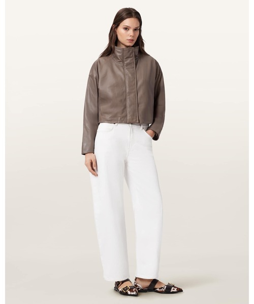 ALLSAINTS(オールセインツ)の「RYDER FUNNEL NECK LEATHER JACKET | ライダー ファンネル ネック レザー ジャケット(その他アウター・レディース・ブラウン系その他・S/M/L/XS)」の5枚目の写真