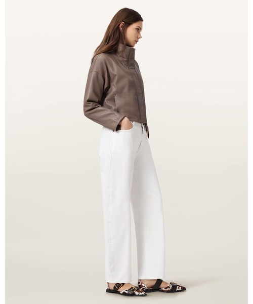 ALLSAINTS(オールセインツ)の「RYDER FUNNEL NECK LEATHER JACKET | ライダー ファンネル ネック レザー ジャケット(その他アウター・レディース・ブラウン系その他・S/M/L/XS)」の6枚目の写真