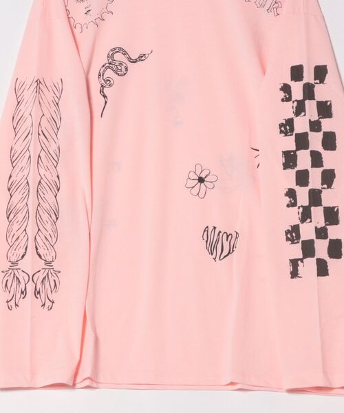 MIRROR STOKE(ミラーストーク)の「≪WEB限定≫【新色追加】TATOO PRINT LONG SLEEVE TEE/タトゥープリントロングスリーブティー(Tシャツ/カットソー・レディース・ピンク/オフホワイト/杢グレー・MEDIUM)」の5枚目の写真