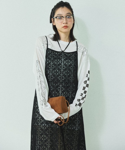 MIRROR STOKE(ミラーストーク)の「≪WEB限定≫【新色追加】TATOO PRINT LONG SLEEVE TEE/タトゥープリントロングスリーブティー(Tシャツ/カットソー・レディース・ピンク/オフホワイト/杢グレー・MEDIUM)」の12枚目の写真