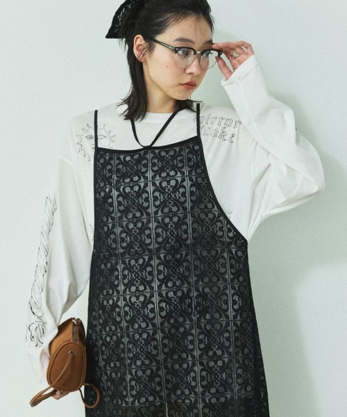 MIRROR STOKE(ミラーストーク)の「≪WEB限定≫【新色追加】TATOO PRINT LONG SLEEVE TEE/タトゥープリントロングスリーブティー(Tシャツ/カットソー・レディース・ピンク/オフホワイト/杢グレー・MEDIUM)」の13枚目の写真