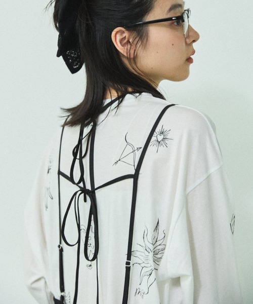 MIRROR STOKE(ミラーストーク)の「≪WEB限定≫【新色追加】TATOO PRINT LONG SLEEVE TEE/タトゥープリントロングスリーブティー(Tシャツ/カットソー・レディース・ピンク/オフホワイト/杢グレー・MEDIUM)」の16枚目の写真