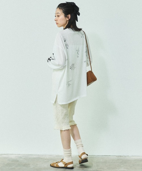 MIRROR STOKE(ミラーストーク)の「≪WEB限定≫【新色追加】TATOO PRINT LONG SLEEVE TEE/タトゥープリントロングスリーブティー(Tシャツ/カットソー・レディース・ピンク/オフホワイト/杢グレー・MEDIUM)」の9枚目の写真
