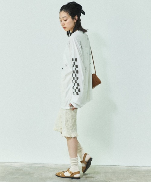 MIRROR STOKE(ミラーストーク)の「≪WEB限定≫【新色追加】TATOO PRINT LONG SLEEVE TEE/タトゥープリントロングスリーブティー(Tシャツ/カットソー・レディース・ピンク/オフホワイト/杢グレー・MEDIUM)」の8枚目の写真
