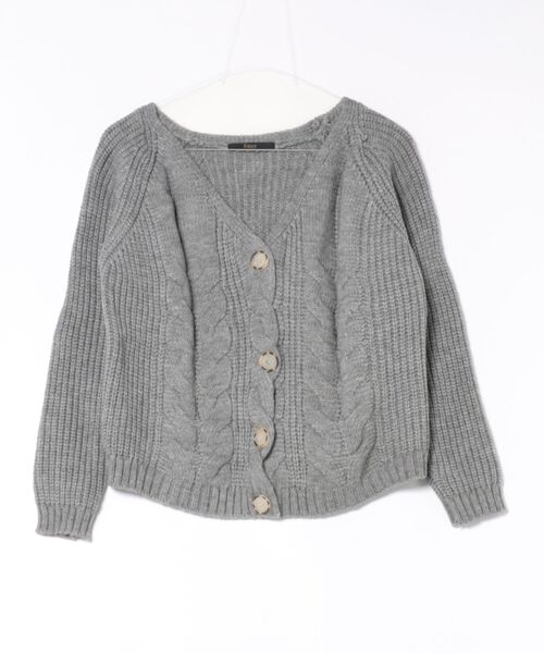 Ritzy(リッツィー)の「Vネックケーブル編み ニットカーディガン(カーディガン/ボレロ・レディース・ブラック/レッド/ホワイト/ベージュ/グレー・FREE)」の20枚目の写真