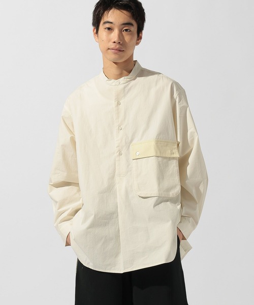 niko and...（ニコアンド）の「ウォッシュドバンドシャツプルオーバー（シャツ/ブラウス・メンズ・オフホワイト/グレー・LARGE/MEDIUM）」の14枚目の写真