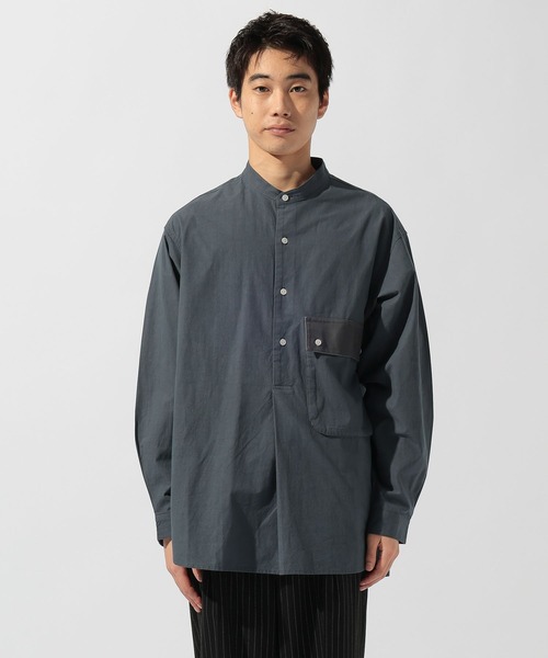 niko and...（ニコアンド）の「ウォッシュドバンドシャツプルオーバー（シャツ/ブラウス・メンズ・オフホワイト/グレー・LARGE/MEDIUM）」の5枚目の写真