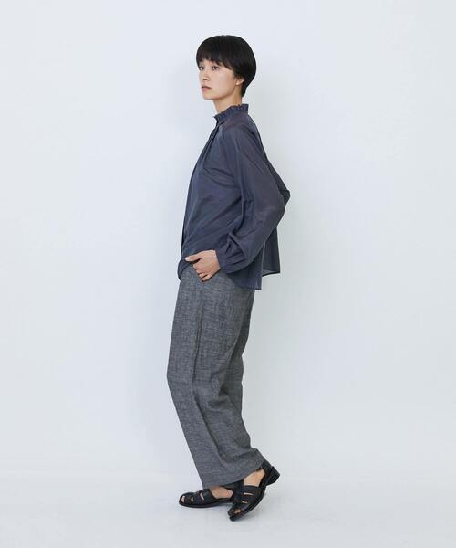 LOISIR(ロワズィール)の「【付け襟セット】コットンシルクボイルフリルカラーブラウス(シャツ/ブラウス・レディース・ライトグレー/ネイビー・FREE)」の10枚目の写真